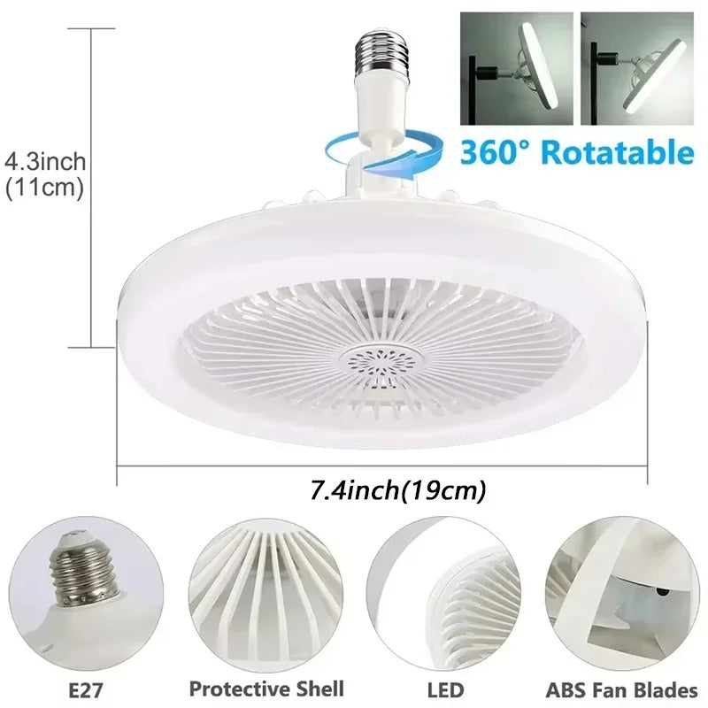 Ventilador de Techo Pequeño con Luz de Intensidad Regulable (E27)