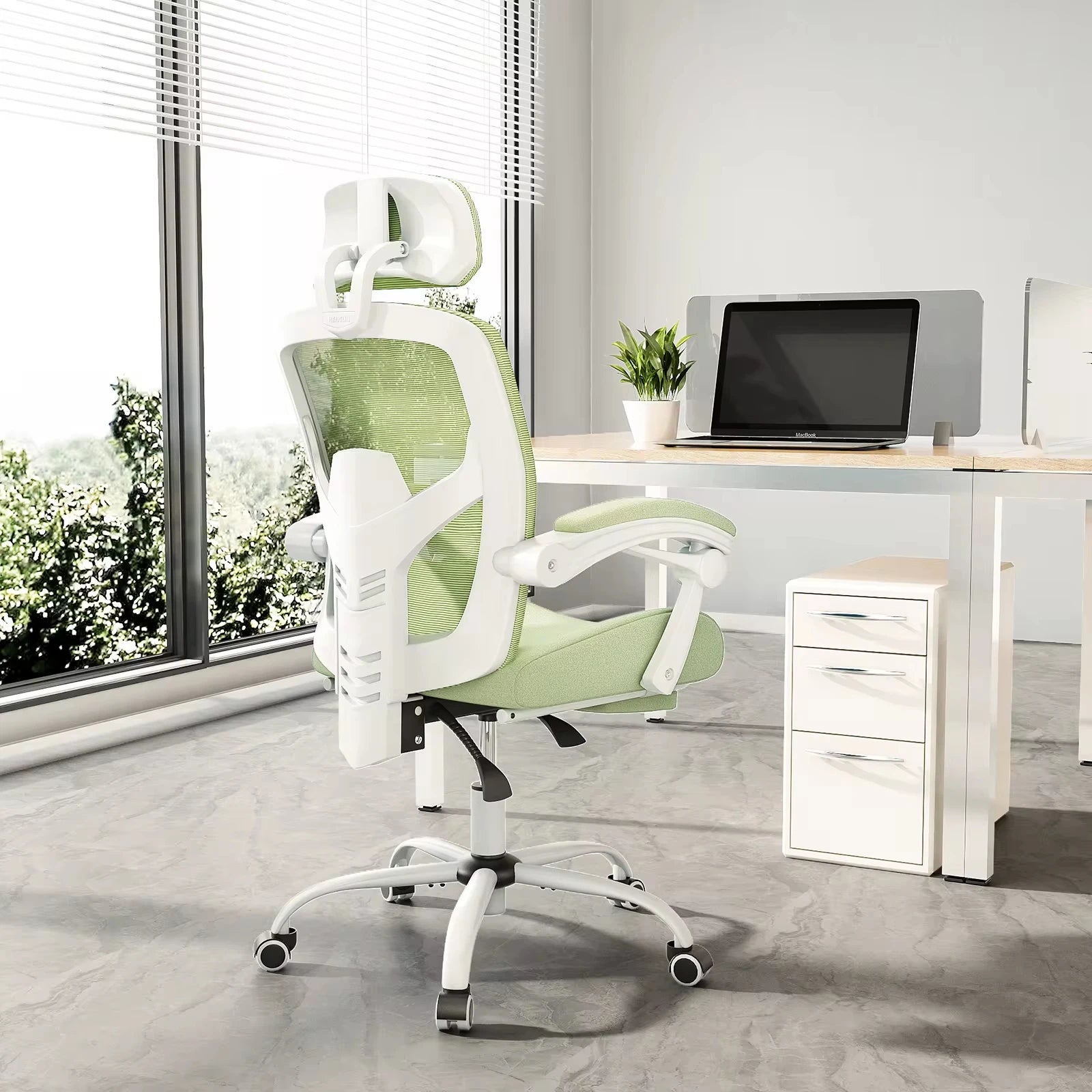 Silla Ergonómica Transpirable para Ordenador con Cojín Lumbar