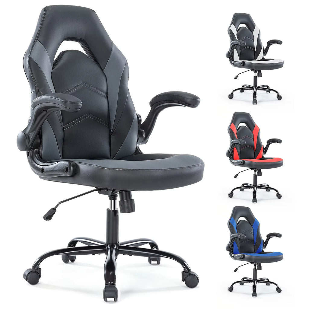 Silla de Escritorio Gaming Ajustable en Cuero Sintético