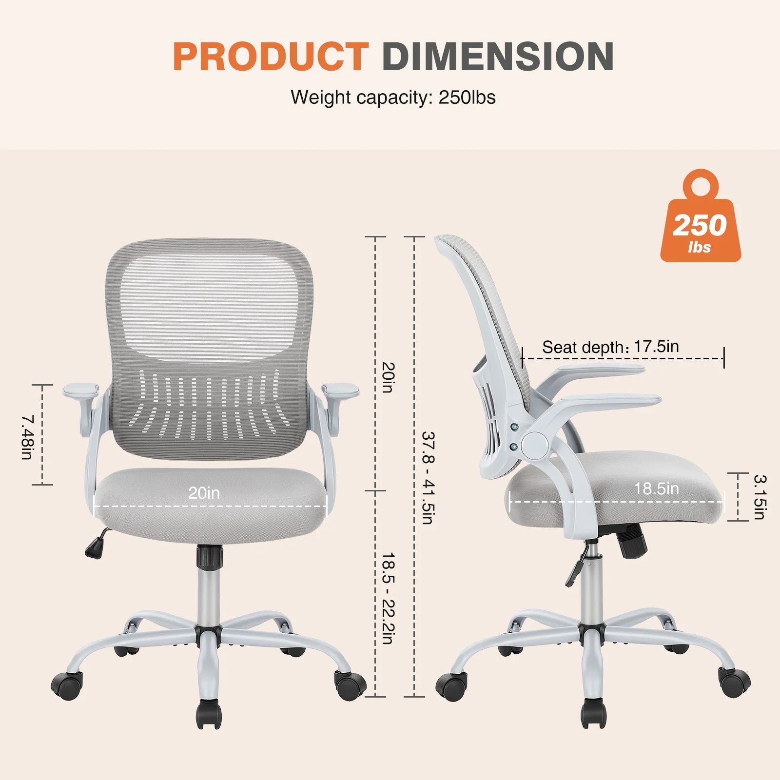 Silla de Oficina Ergonómica con Respaldo de Malla y Altura Regulable