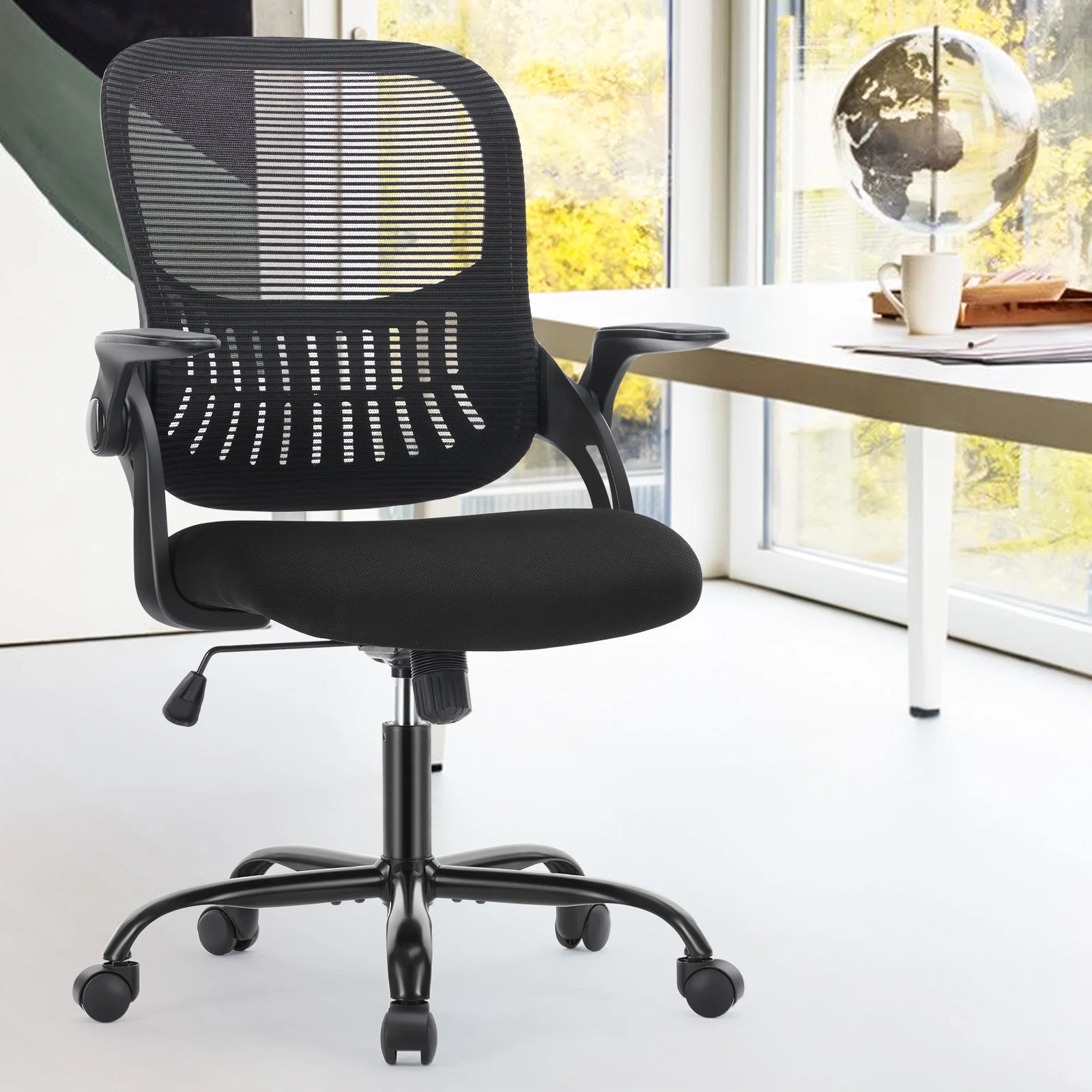 Silla de Oficina Ergonómica con Respaldo de Malla y Altura Regulable