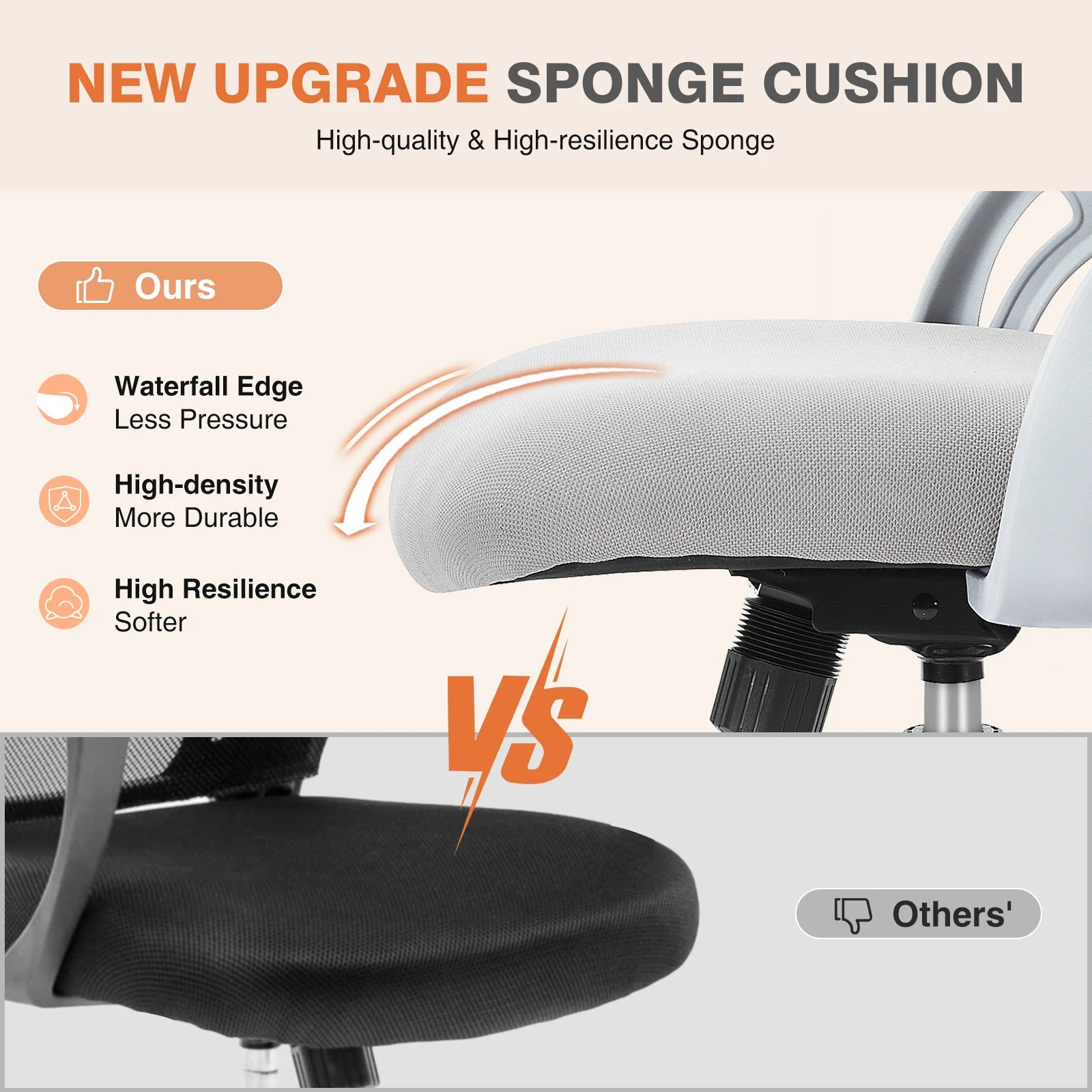 Silla de Oficina Ergonómica con Respaldo de Malla y Altura Regulable