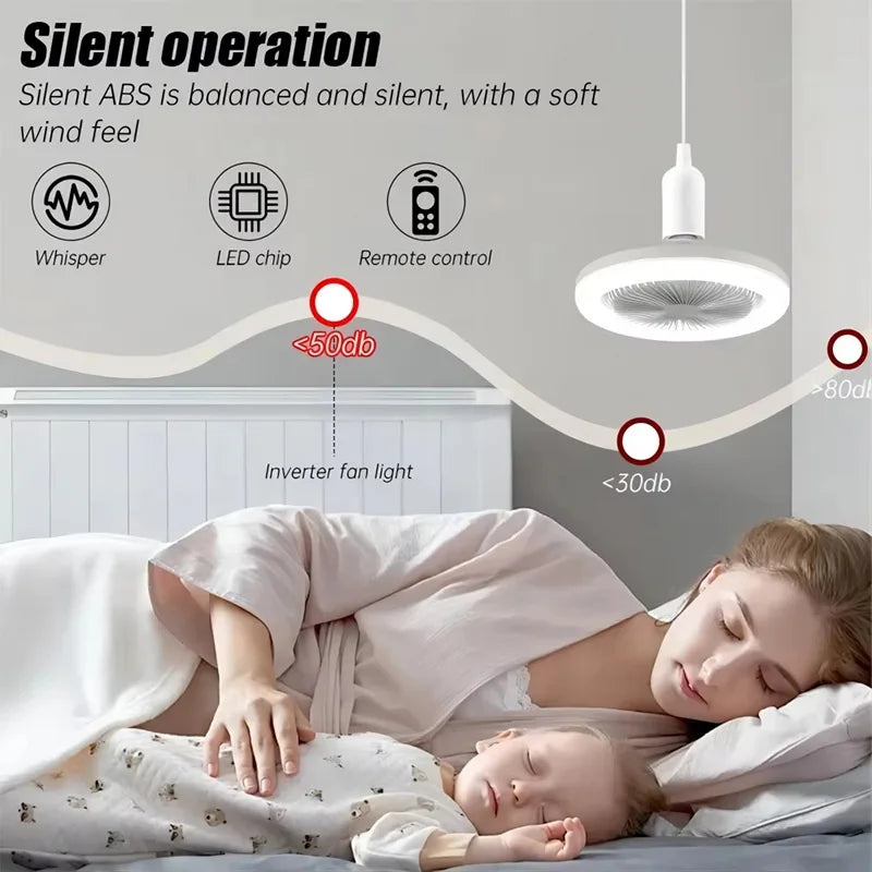 Ventilador de Techo Pequeño con Luz de Intensidad Regulable (E27)