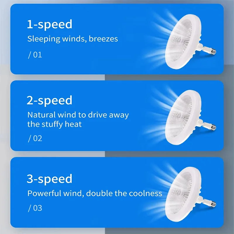 Ventilador de Techo Pequeño con Luz de Intensidad Regulable (E27)