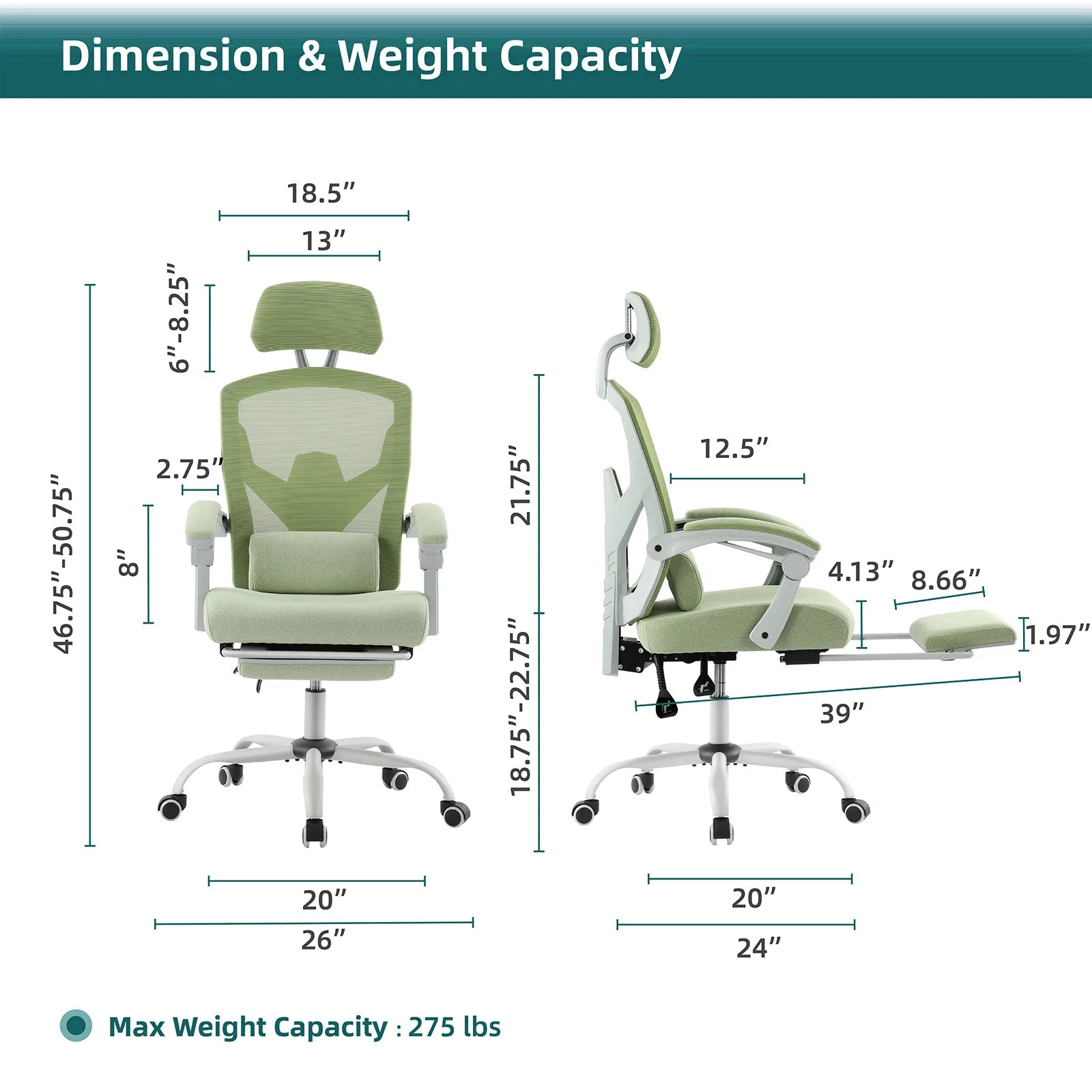 Silla Ergonómica Transpirable para Ordenador con Cojín Lumbar