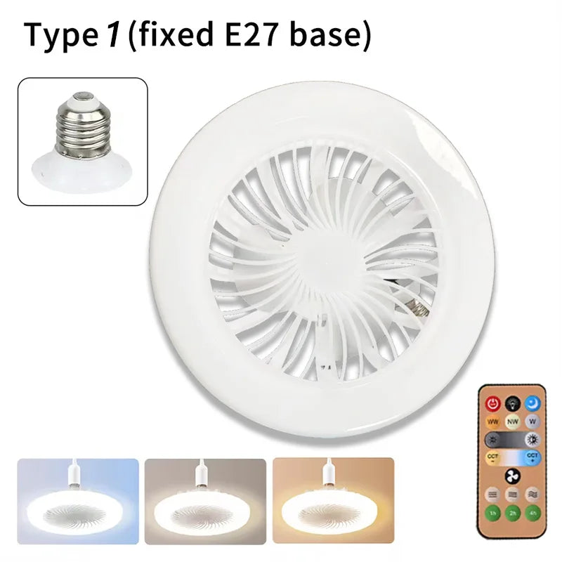 Ventilador de Techo Pequeño con Luz de Intensidad Regulable (E27)